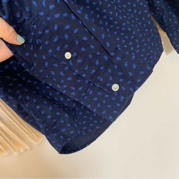 AMERICAN EAGLE Men’s Button Up Long Sleeve Shirt Blue Print Size XS - Picture 4 of 10